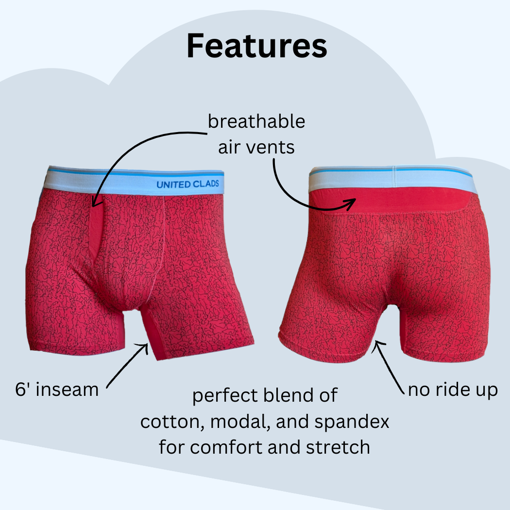 Men's Premium Quality Classic Fit Boxer Briefs 3 Pack - Red