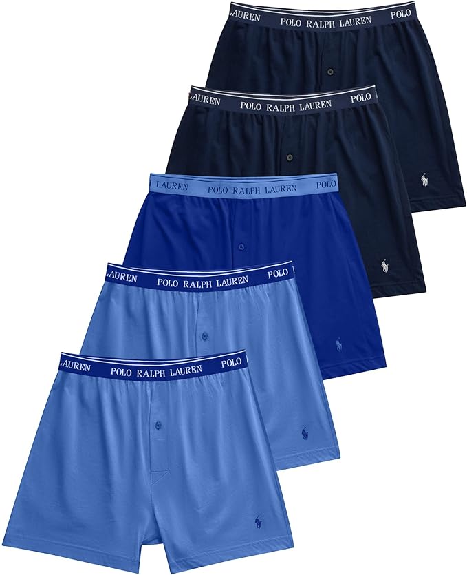 Polo Ralph Lauren 5 Pack Knit Boxers – Blue