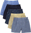 Polo Ralph Lauren 5 Pack Woven Boxers – Assorted Stripes, Check