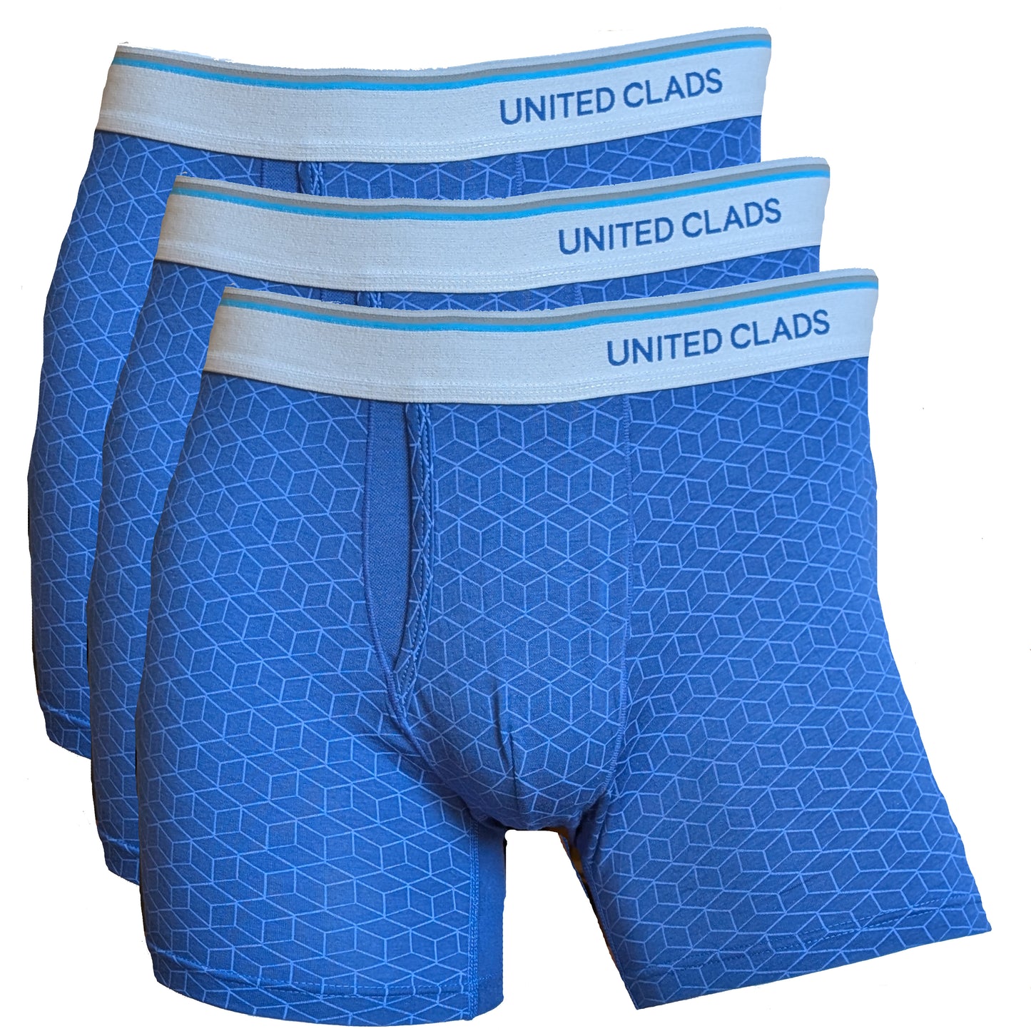 Men's Premium Quality Classic Fit Boxer Briefs 3 Pack - Blue