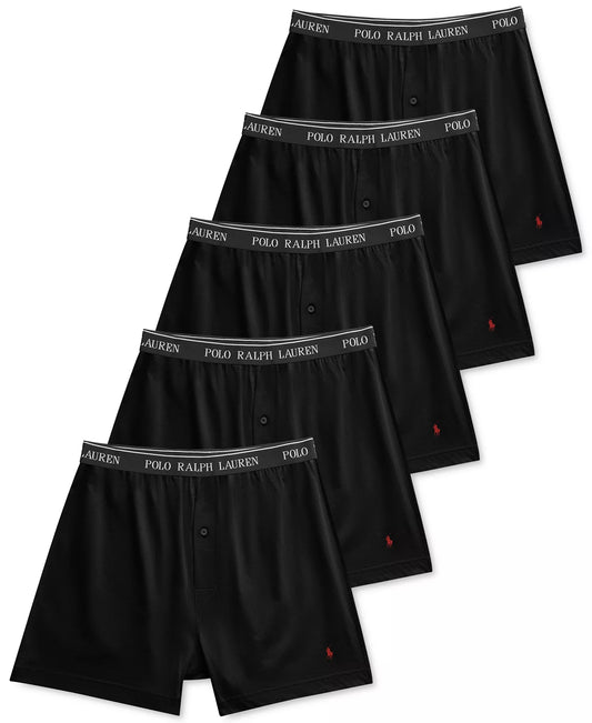 Polo Ralph Lauren 5 Pack Knit Boxers - Black