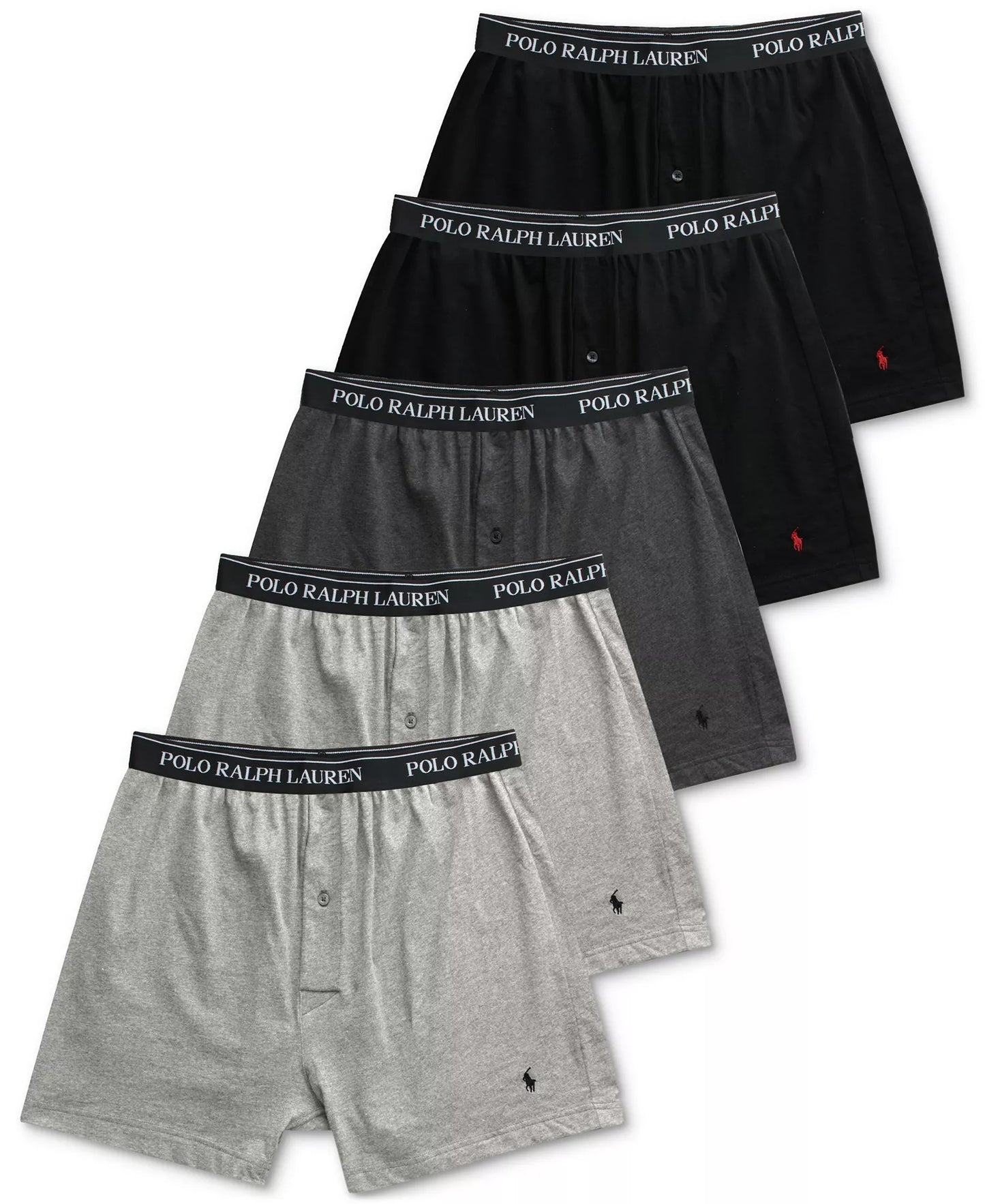 Polo Ralph Lauren 5 Pack Knit Boxers - Grey