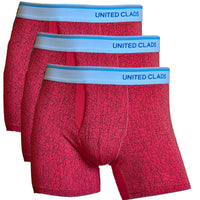 Men's Premium Quality Classic Fit Boxer Briefs 3 Pack - Red